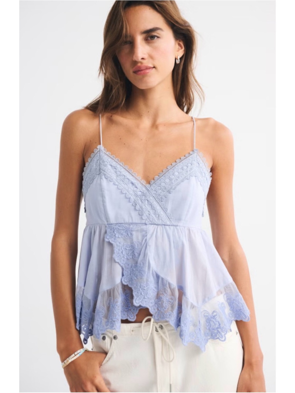 Lace Trim Lavender Cami Top -